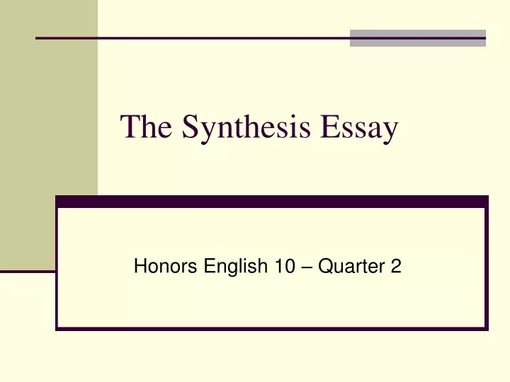 the synthesis essay