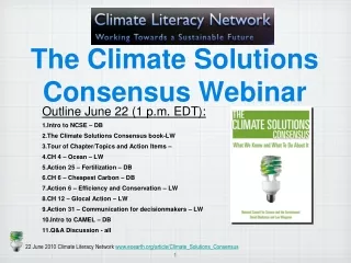 The Climate Solutions Consensus Webinar