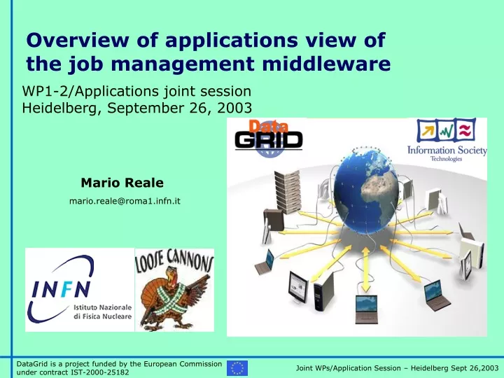 overview of applications view of the job management middleware