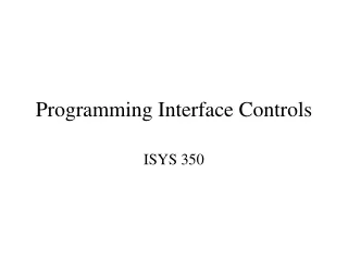 Programming Interface Controls