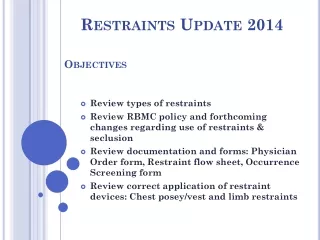 Restraints Update 2014