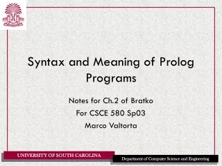 Syntax and Meaning of Prolog Programs