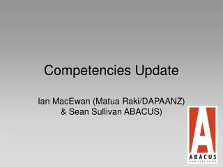Competencies Update