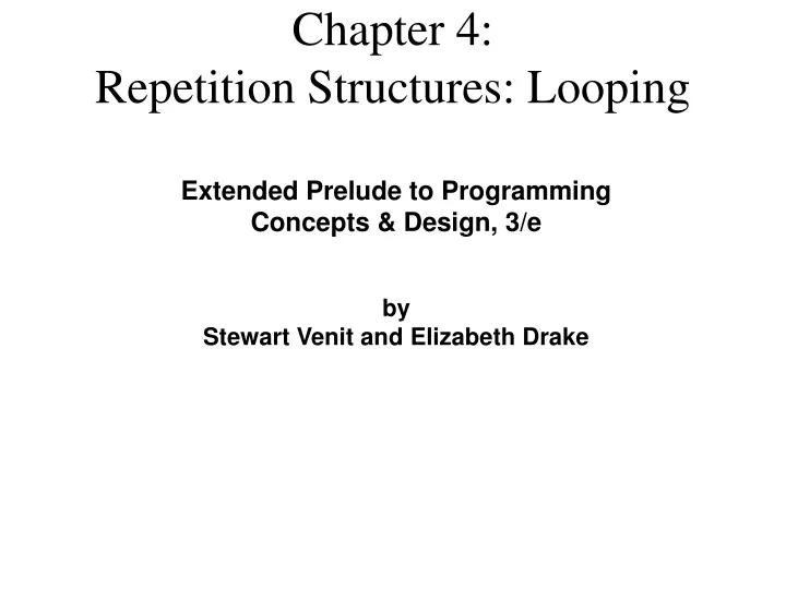 chapter 4 repetition structures looping