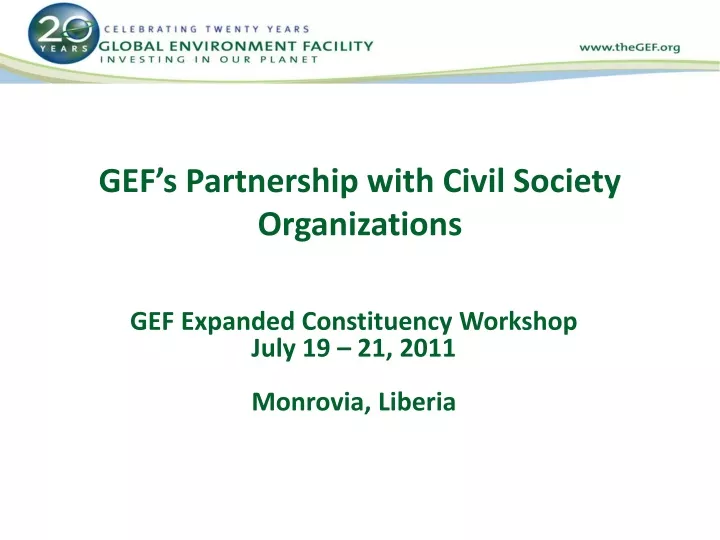 gef s partnership with civil society organizations