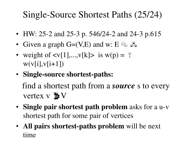 single source shortest paths 25 24