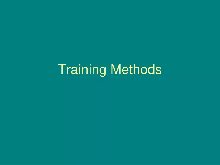 training methods