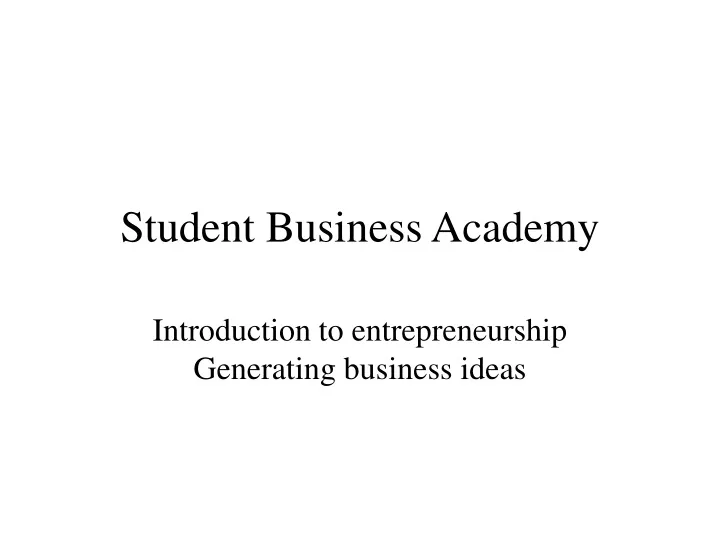 student business academy
