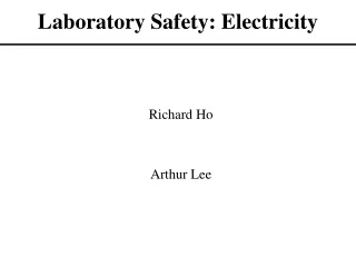 Laboratory Safety: Electricity