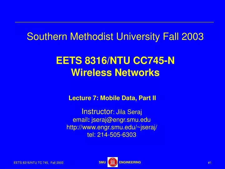 southern methodist university fall 2003 eets 8316