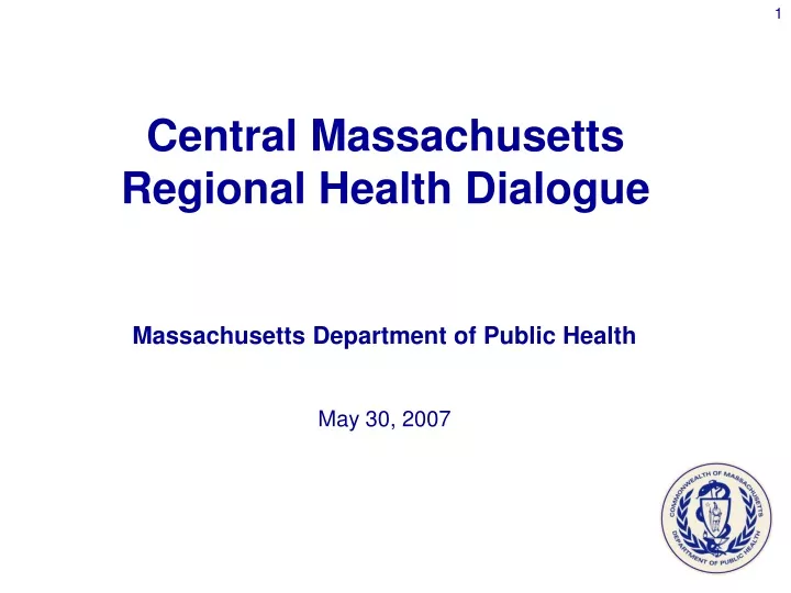 massachusetts department of public health may 30 2007