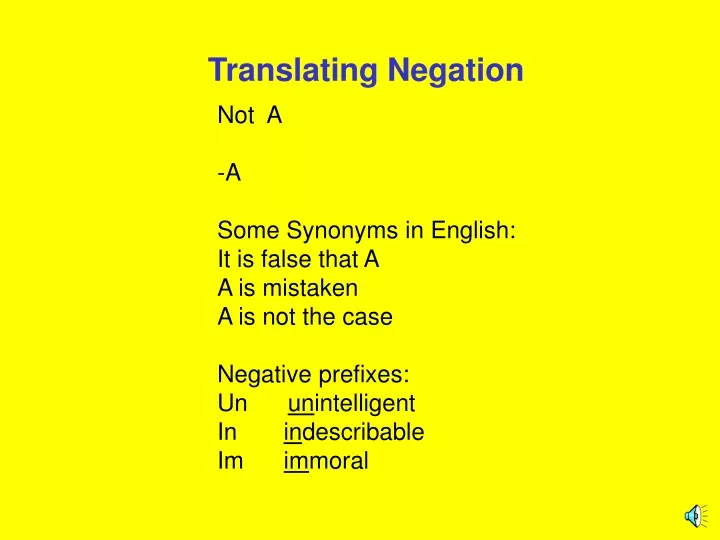 translating negation