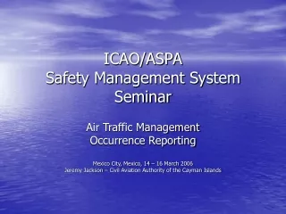 ICAO/ASPA  Safety Management System Seminar