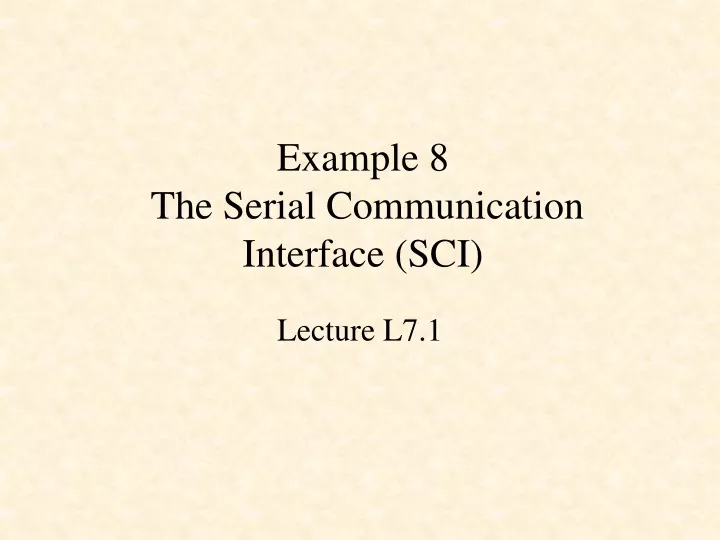 example 8 the serial communication interface sci