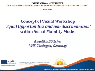 Concept of Visual Workshop  “Equal Opportunities and non discrimination”