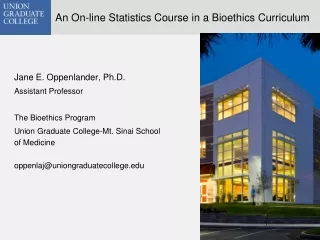 An On-line Statistics Course in a Bioethics Curriculum