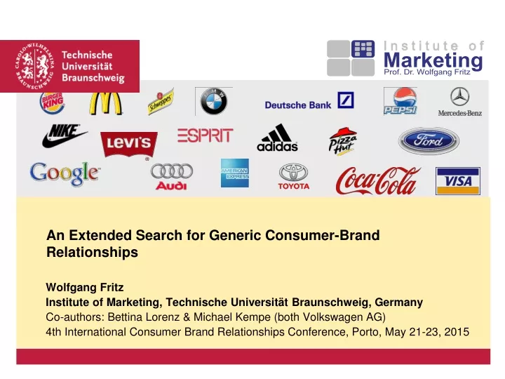 an extended search for generic consumer brand relationships
