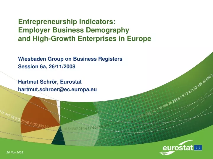 entrepreneurship indicators employer business demography and high growth enterprises in europe