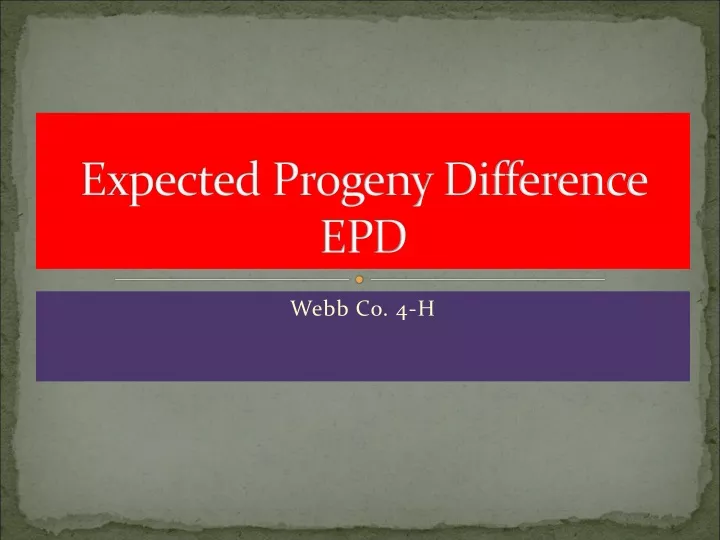 expected progeny difference epd