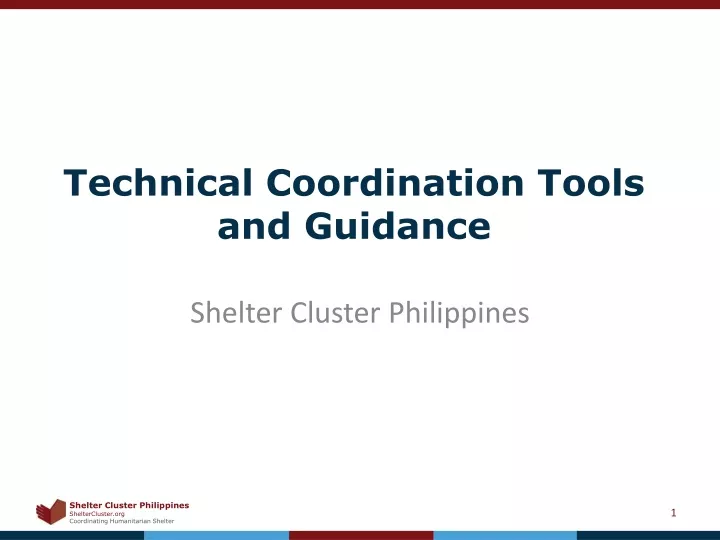 technical coordination tools and guidance