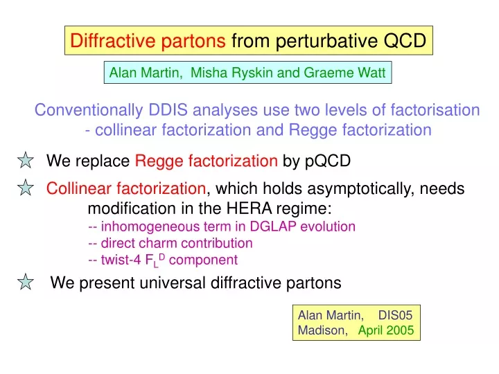 diffractive partons from perturbative qcd