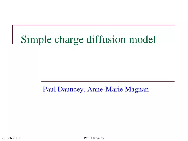simple charge diffusion model