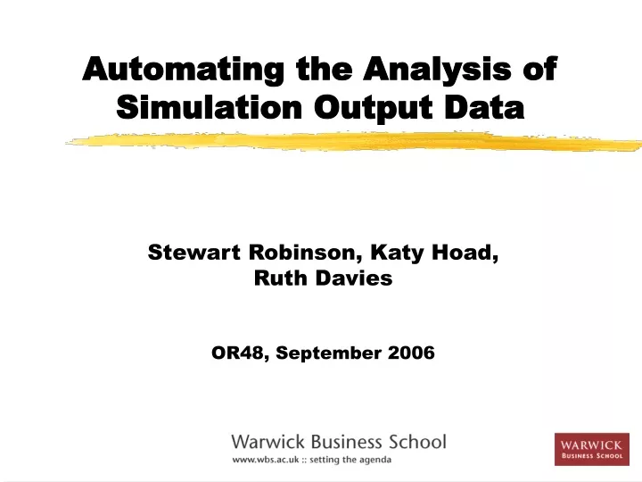 automating the analysis of simulation output data