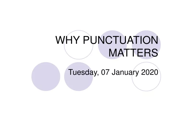 why punctuation matters