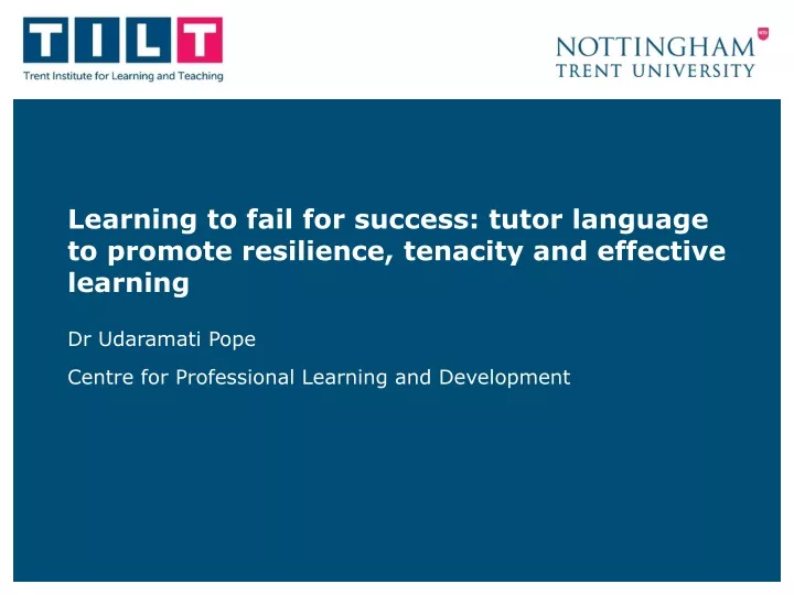 learning to fail for success tutor language to promote resilience tenacity and effective learning