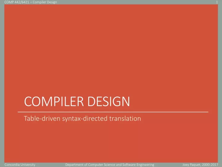 compiler design