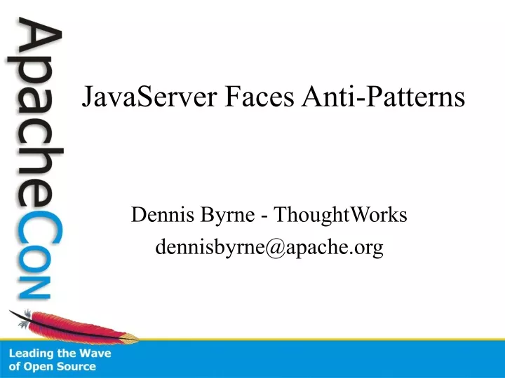 javaserver faces anti patterns