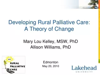 Developing Rural Palliative Care:   A Theory of Change