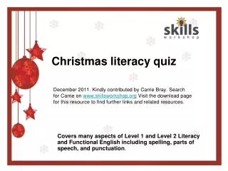 Christmas literacy quiz