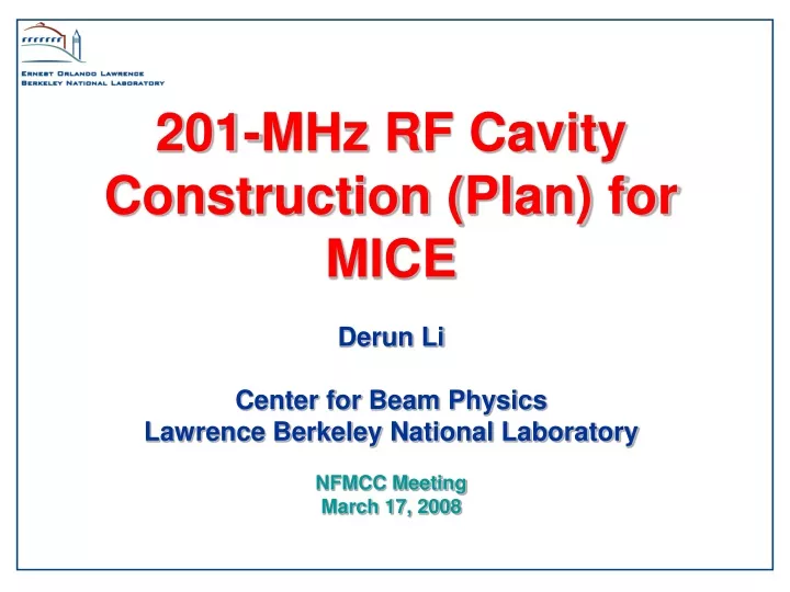 201 mhz rf cavity construction plan for mice