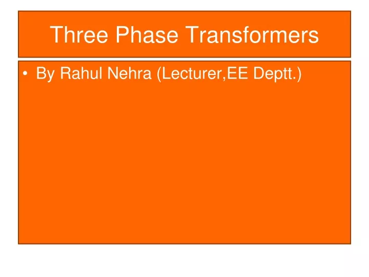 three phase transformers