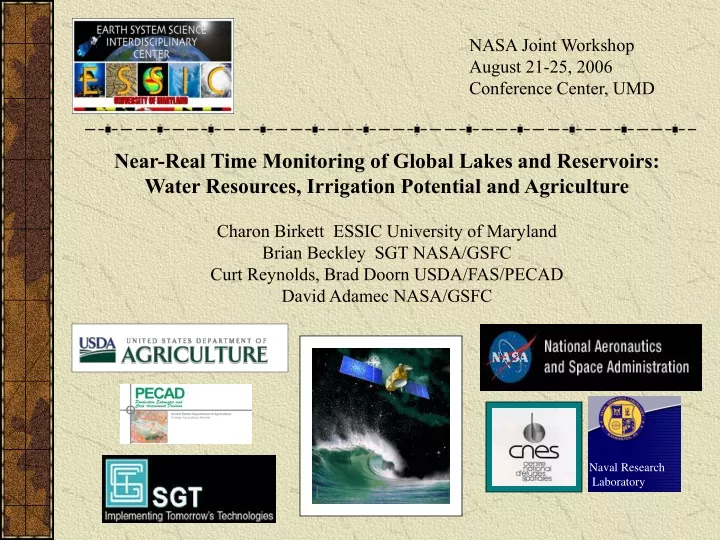 nasa joint workshop august 21 25 2006 conference
