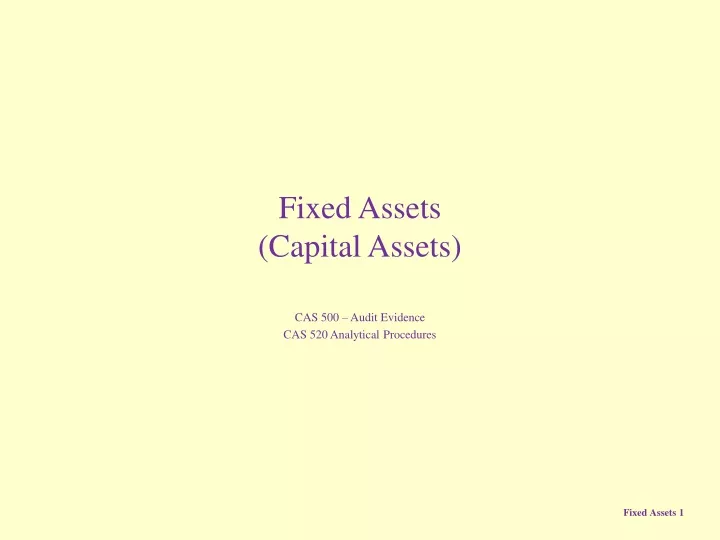 fixed assets capital assets