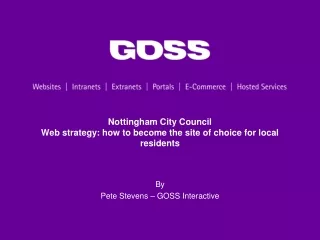 Nottingham City Council Web strategy: how to become the site of choice for local residents