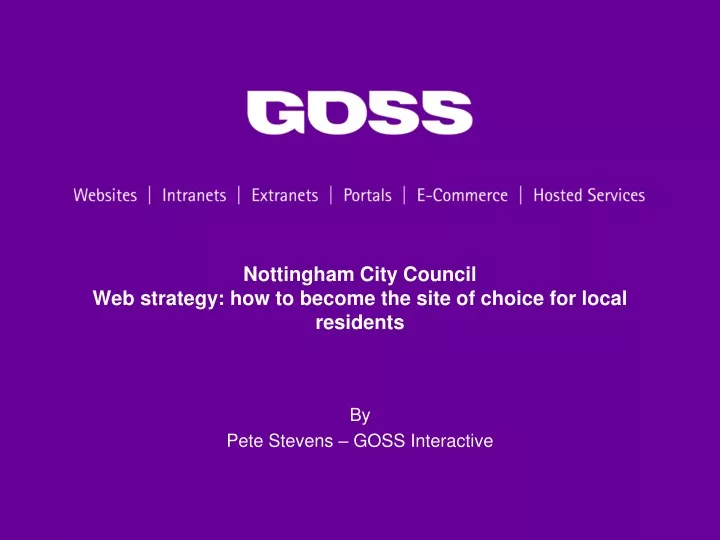 nottingham city council web strategy how to become the site of choice for local residents