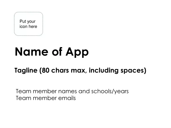 name of app tagline 80 chars max including spaces