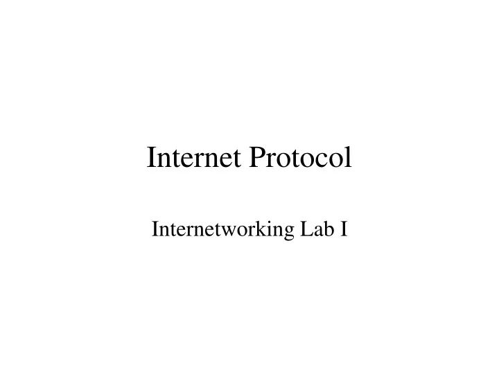 internet protocol
