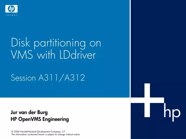 disk partitioning on vms with lddriver session a311 a312