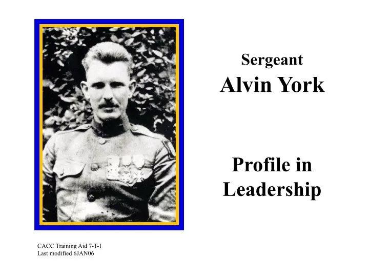 sergeant alvin york profile in leadership