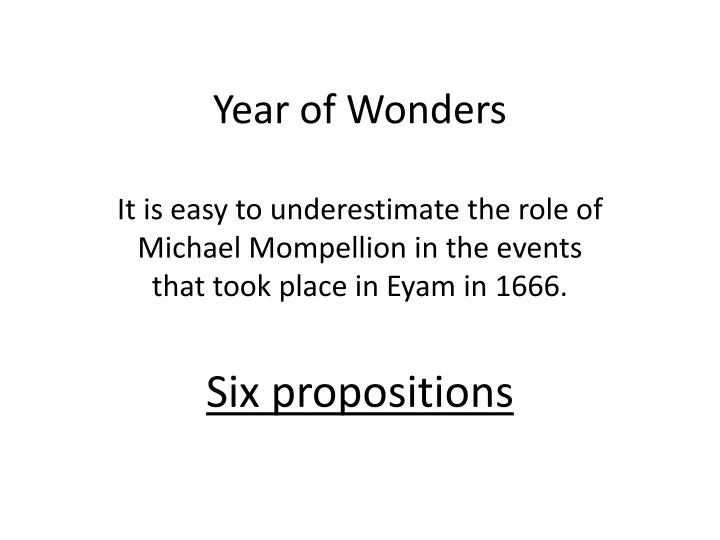 year of wonders