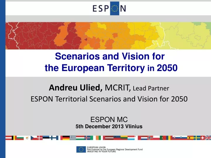 scenarios and vision for the european territory