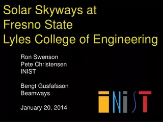 Solar Skyways at  Fresno State  Lyles College of Engineering
