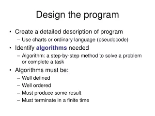 Design the program