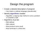 Design the program - slide 1