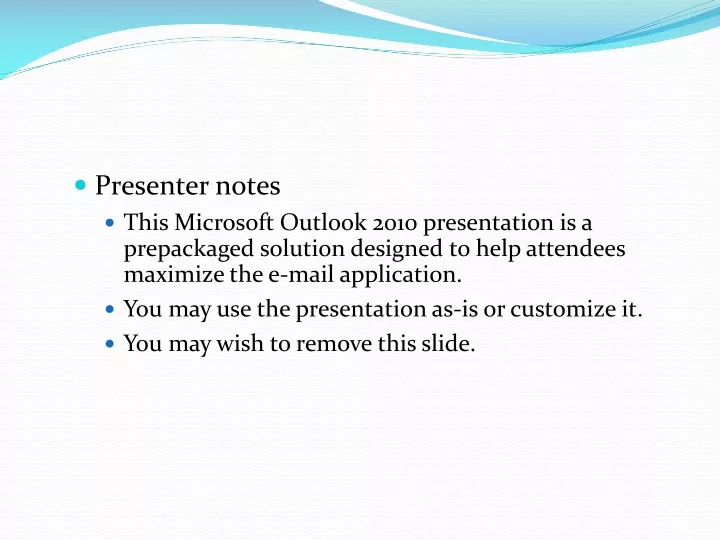 presenter notes this microsoft outlook 2010