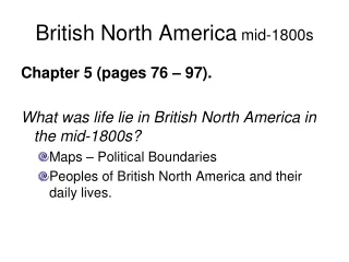 British North America  mid-1800s